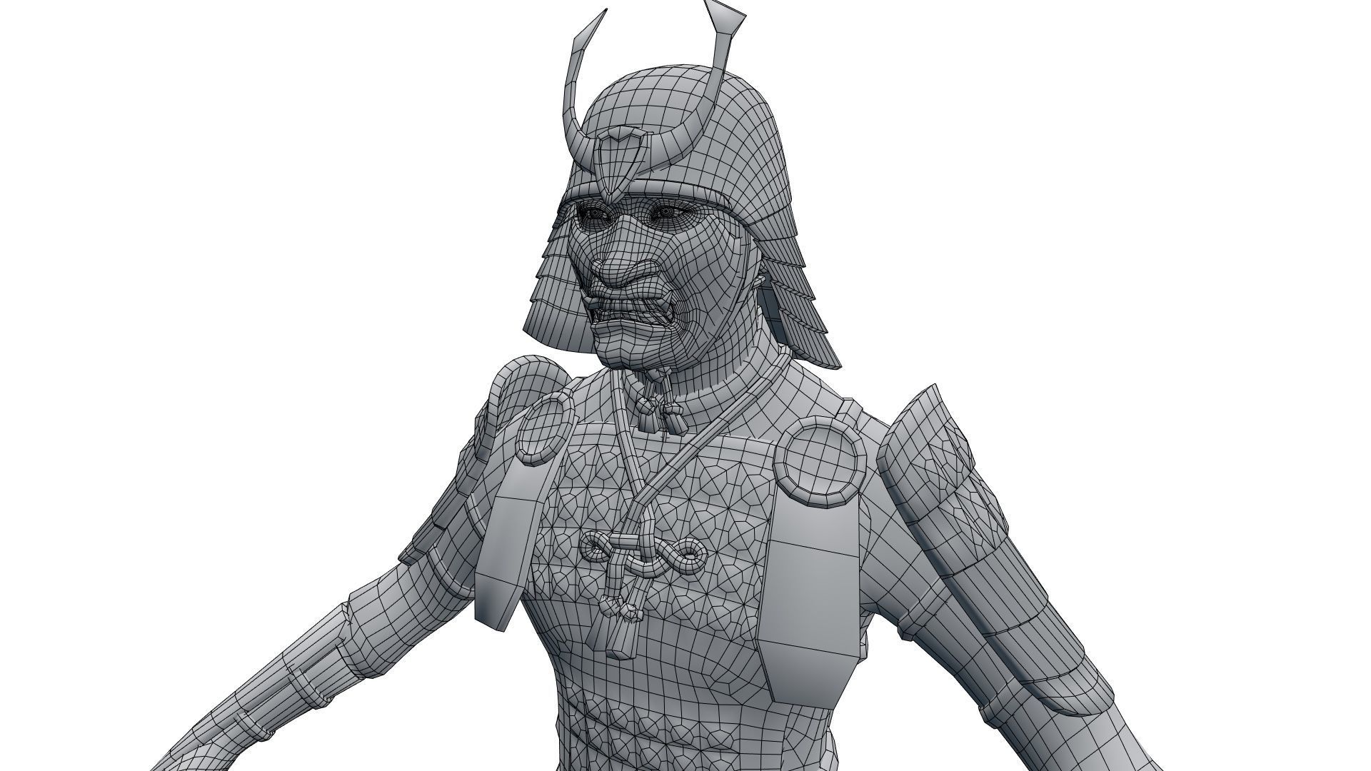 Ghost Samurai Warrior With PBR Materials And Multiple Skins Low-poly 3D model_43