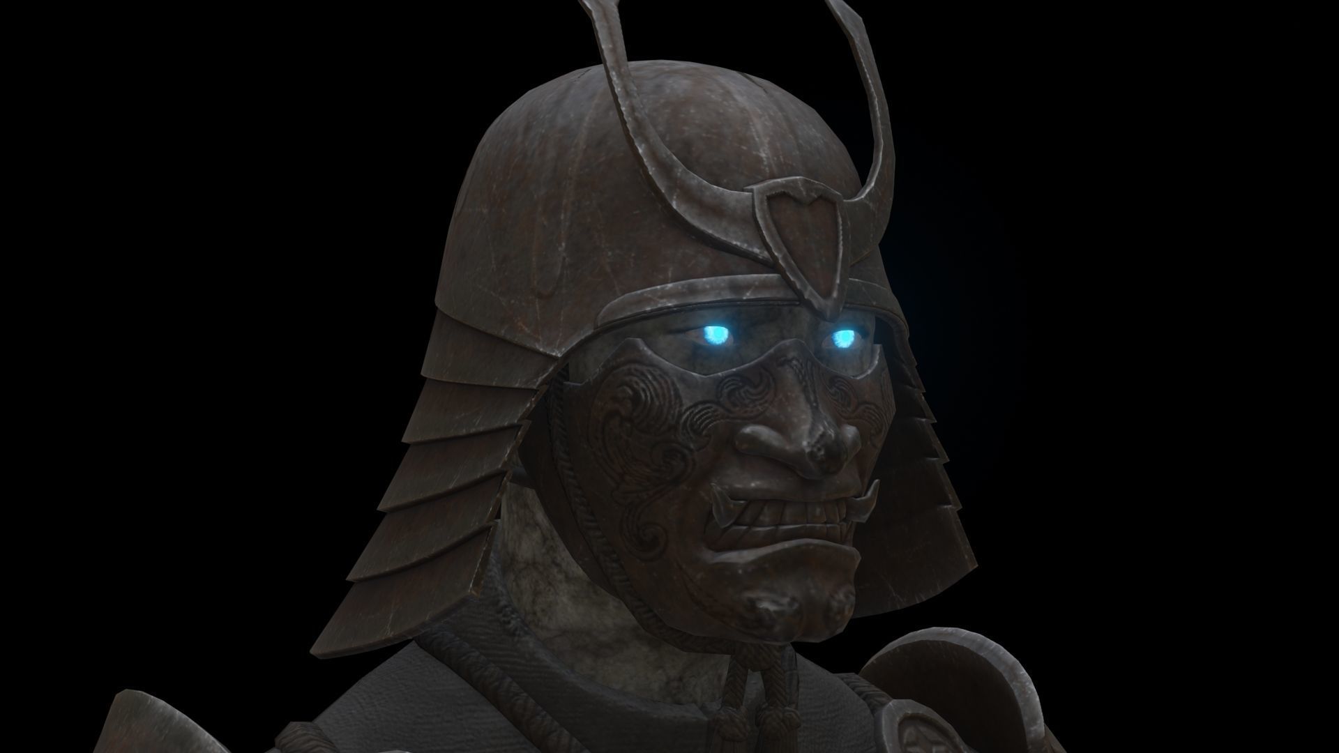 Ghost Samurai Warrior With PBR Materials And Multiple Skins Low-poly 3D model_36