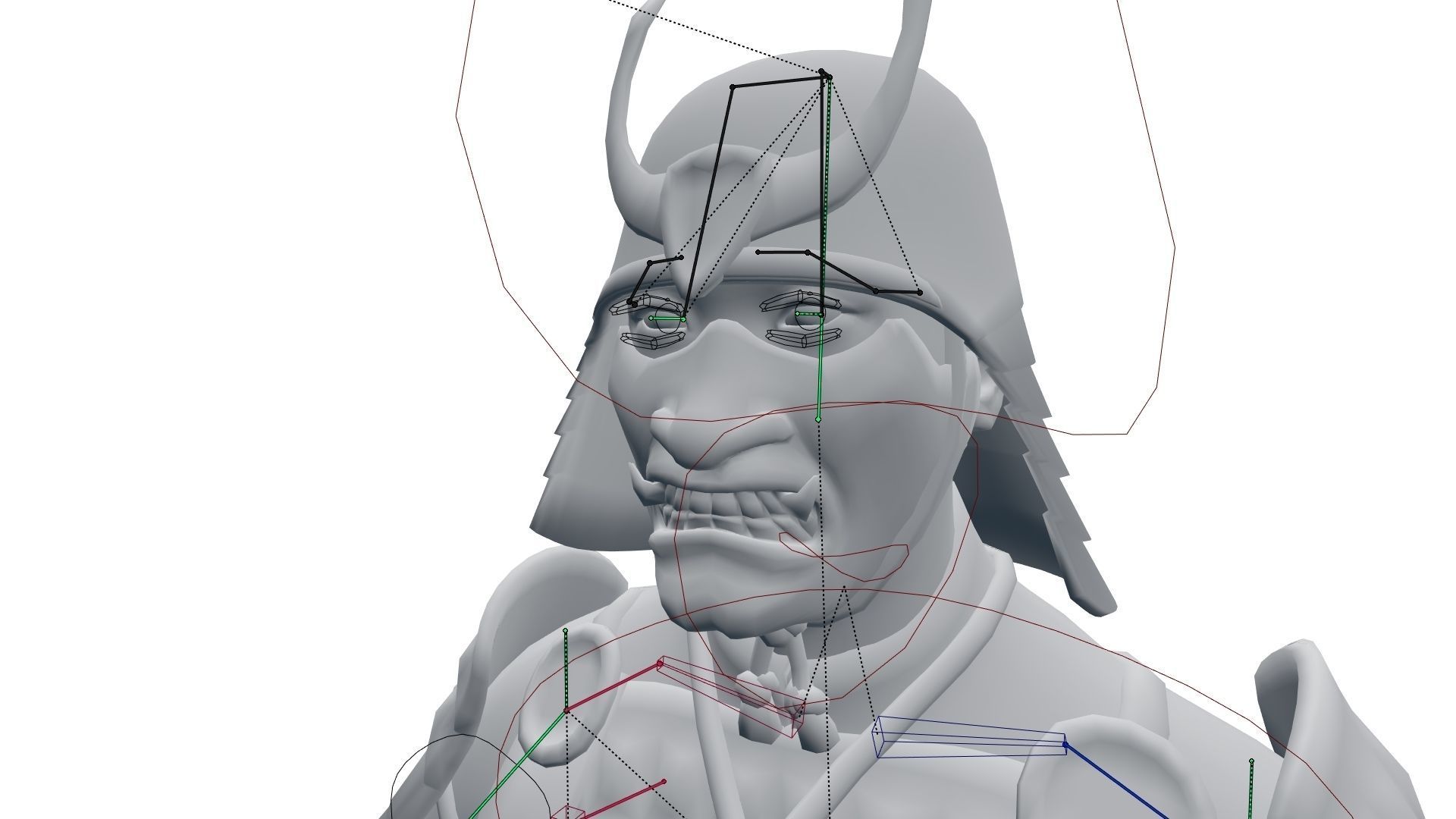 Ghost Samurai Warrior With PBR Materials And Multiple Skins Low-poly 3D model_49