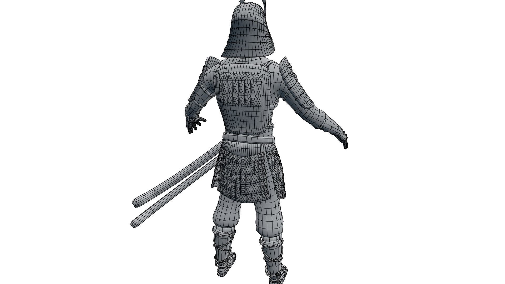 Ghost Samurai Warrior With PBR Materials And Multiple Skins Low-poly 3D model_44