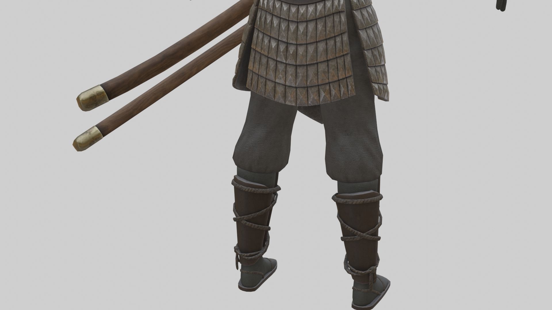 Ghost Samurai Warrior With PBR Materials And Multiple Skins Low-poly 3D model_14