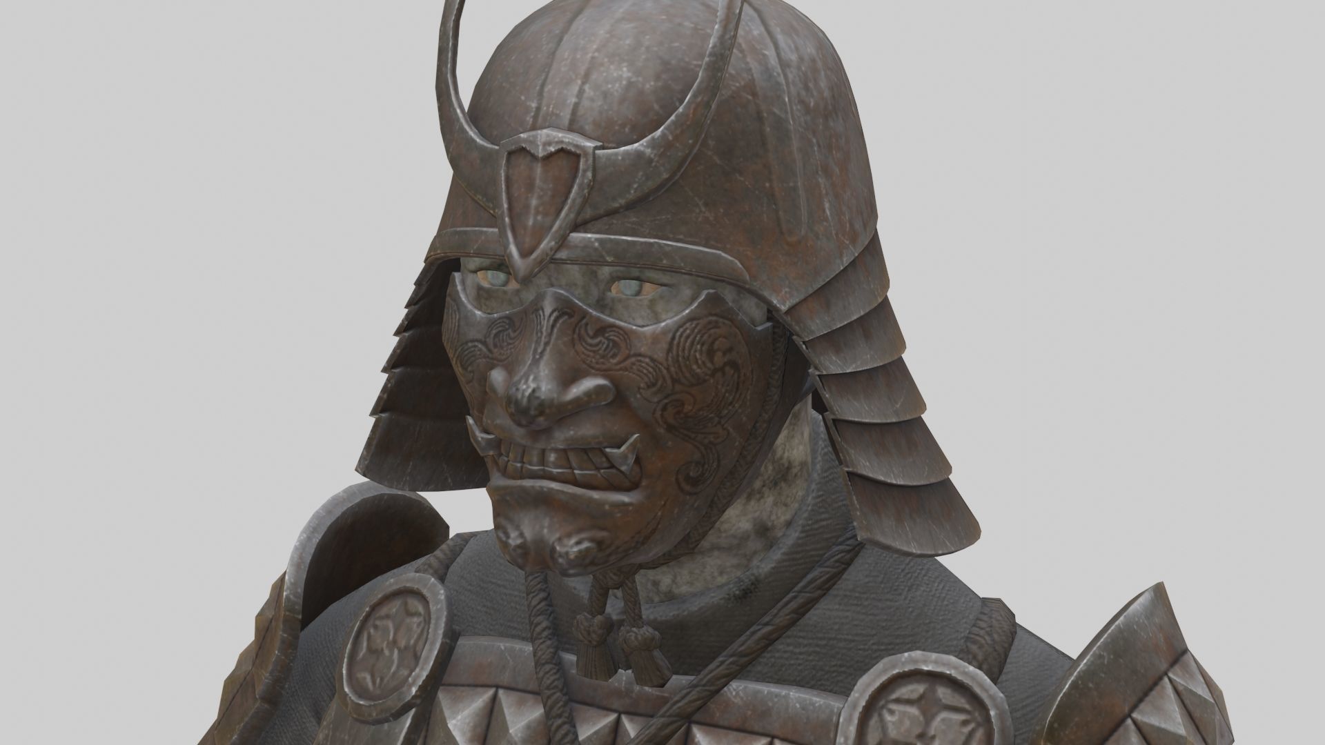 Ghost Samurai Warrior With PBR Materials And Multiple Skins Low-poly 3D model_2