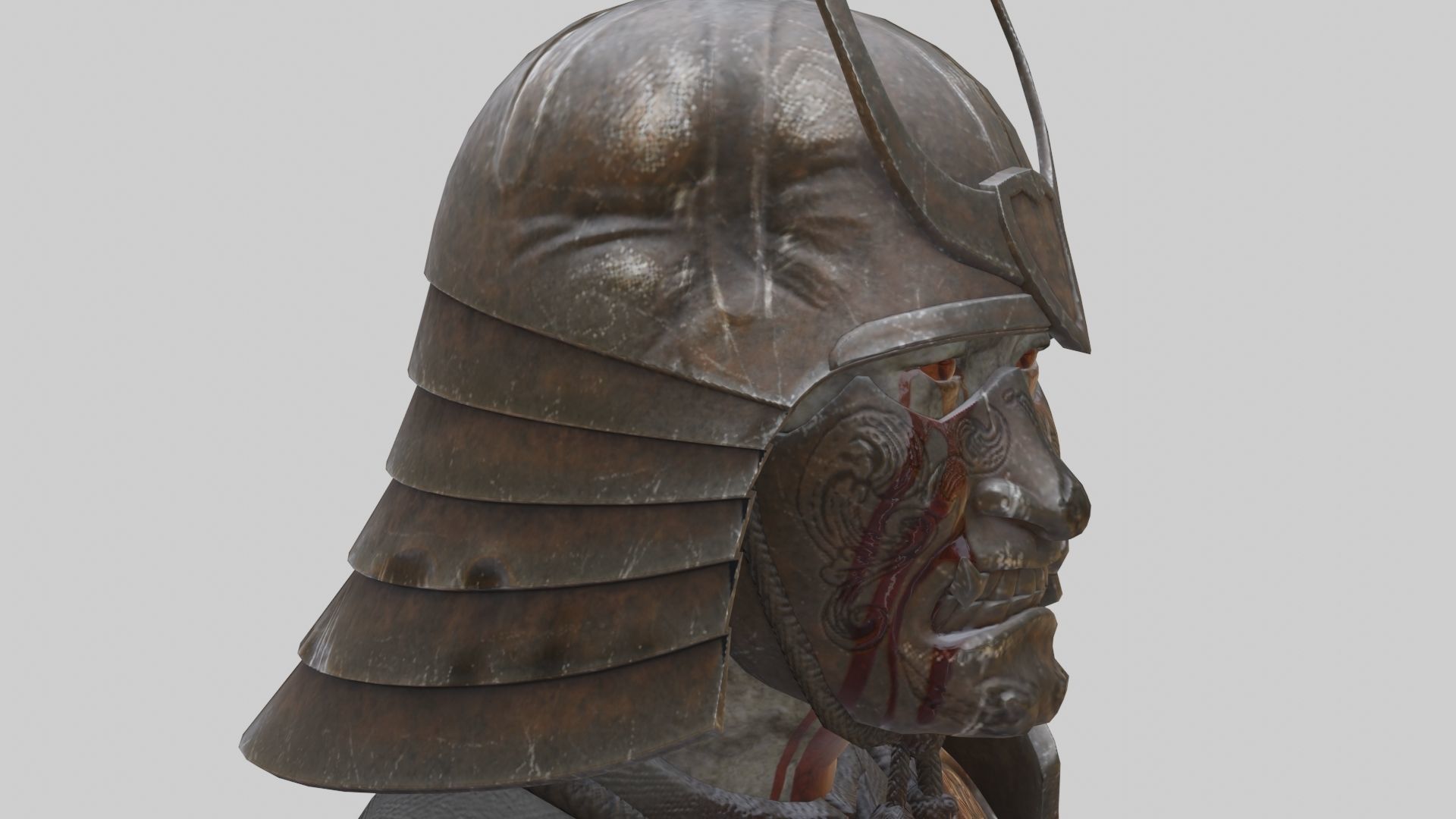 Ghost Samurai Warrior With PBR Materials And Multiple Skins Low-poly 3D model_21