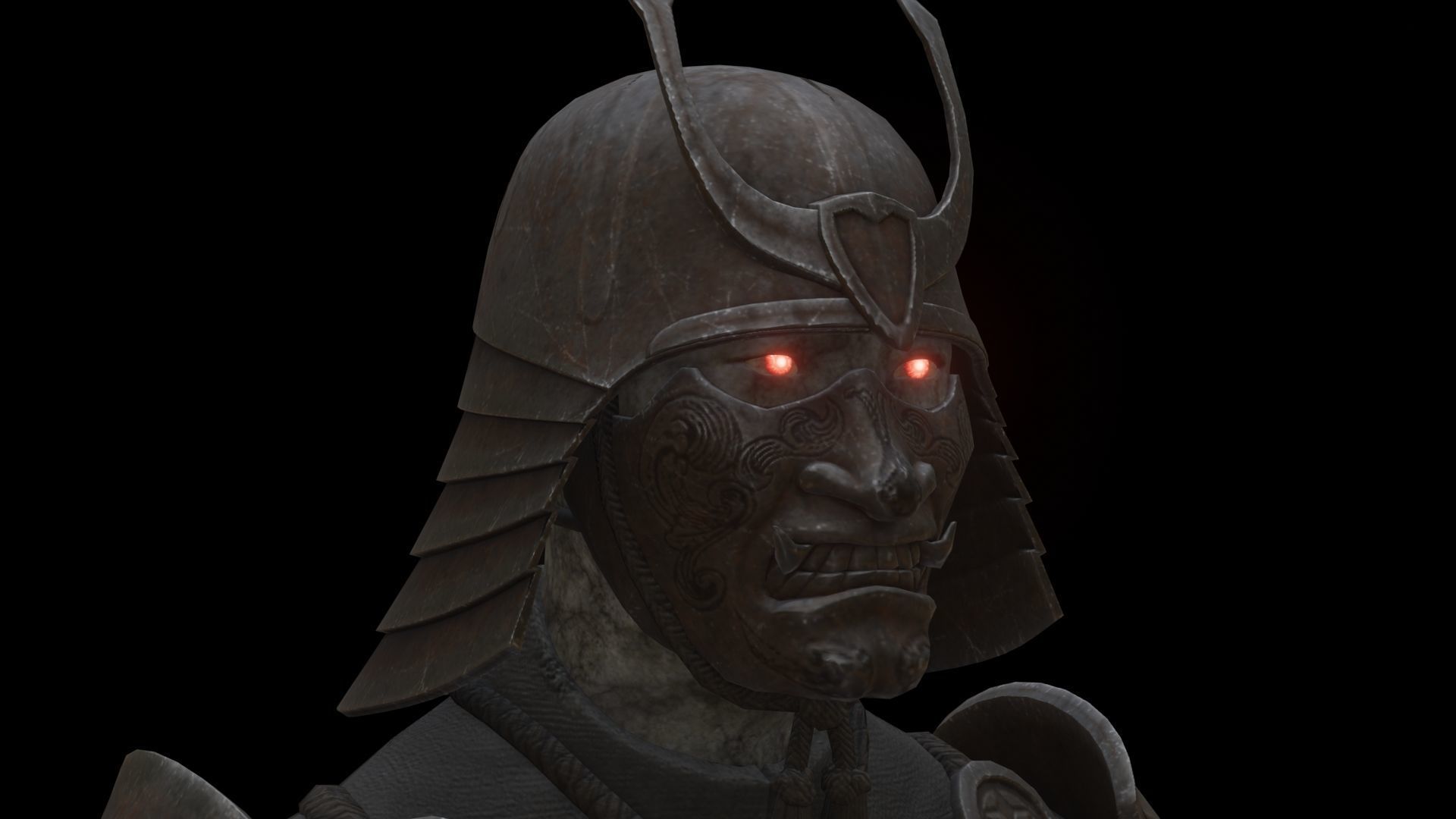 Ghost Samurai Warrior With PBR Materials And Multiple Skins Low-poly 3D model_37