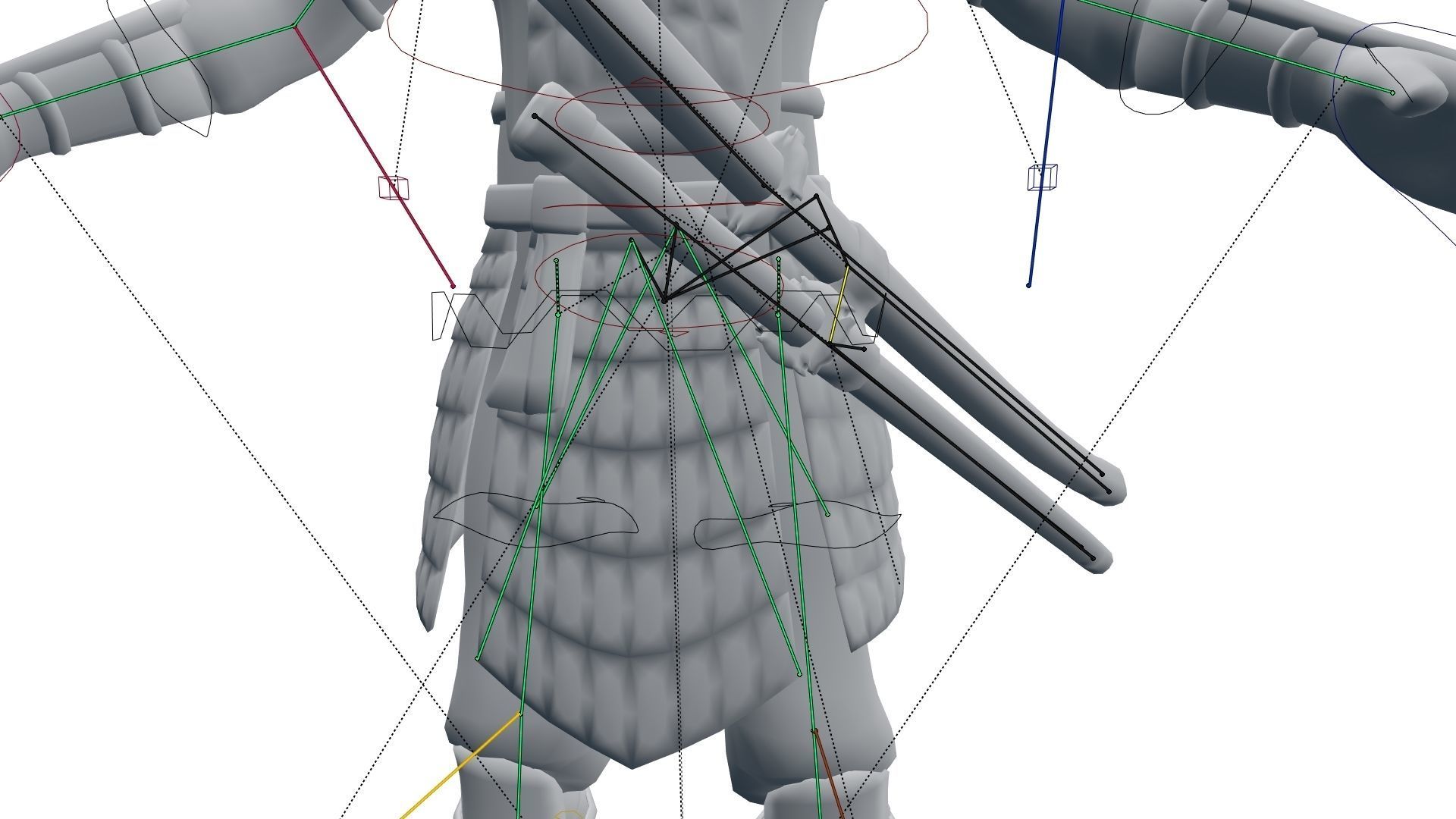 Ghost Samurai Warrior With PBR Materials And Multiple Skins Low-poly 3D model_50