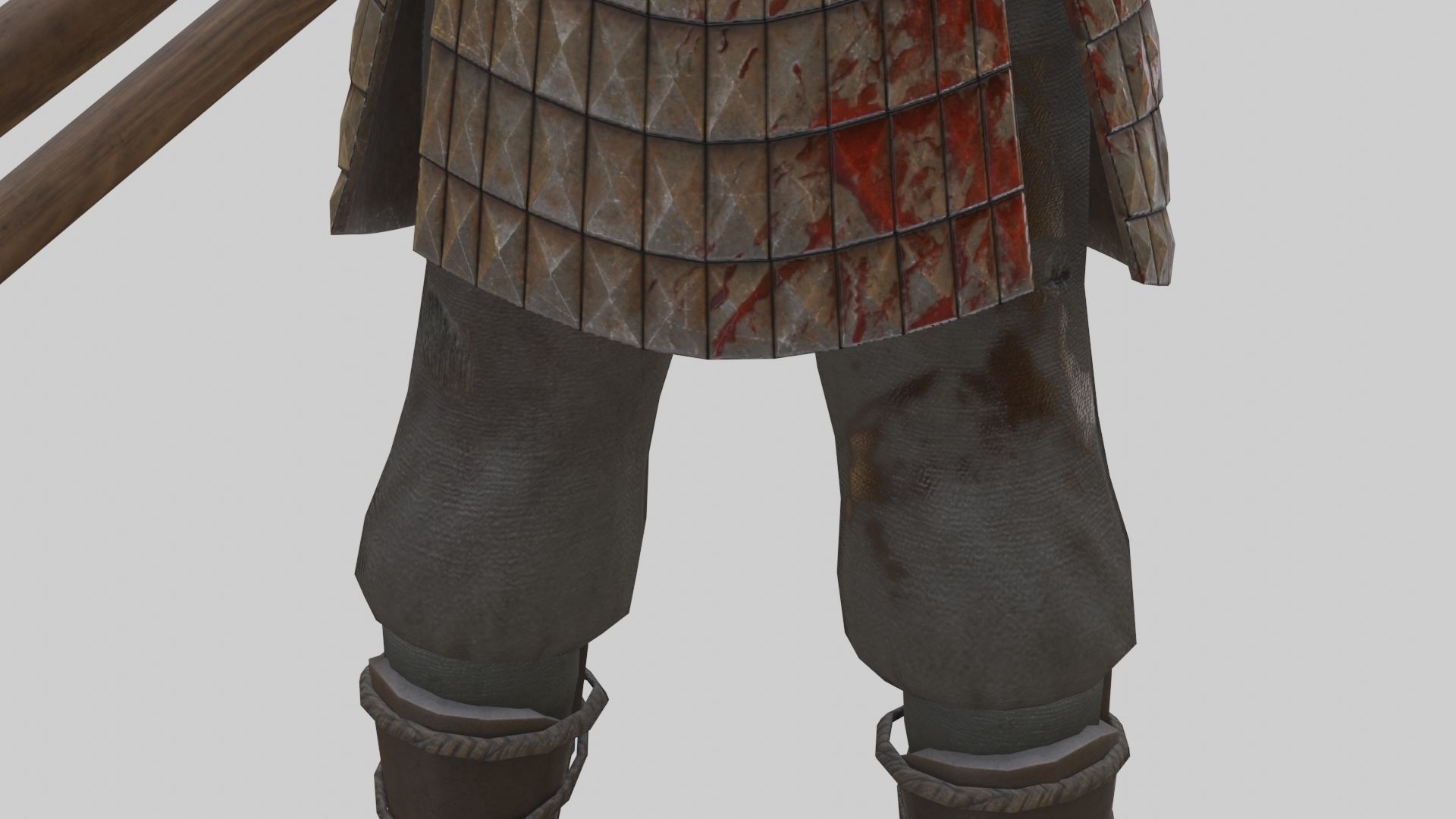 Ghost Samurai Warrior With PBR Materials And Multiple Skins Low-poly 3D model_29