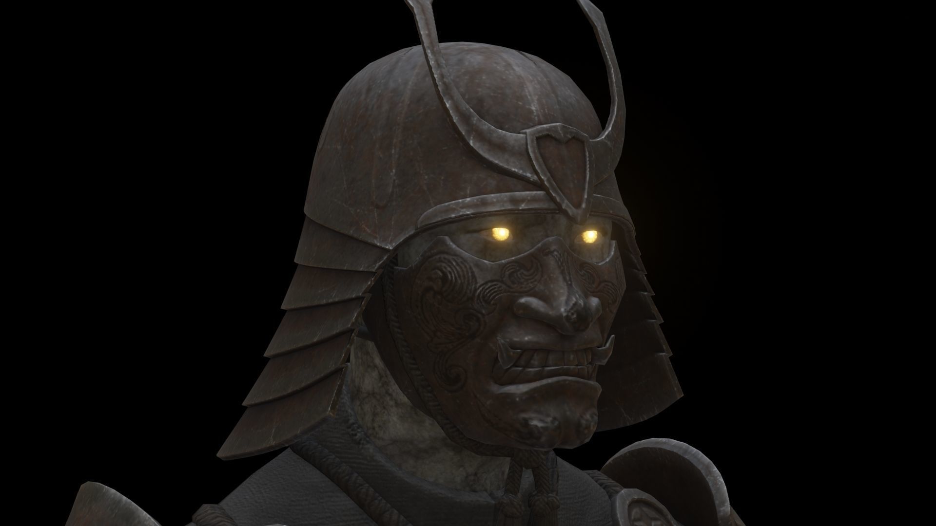 Ghost Samurai Warrior With PBR Materials And Multiple Skins Low-poly 3D model_41