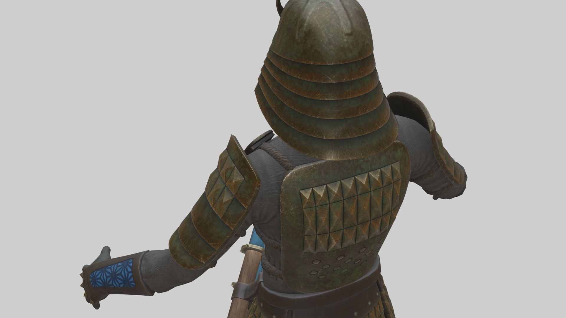 Ghost Samurai Warrior With PBR Materials And Multiple Skins Low-poly 3D model_19