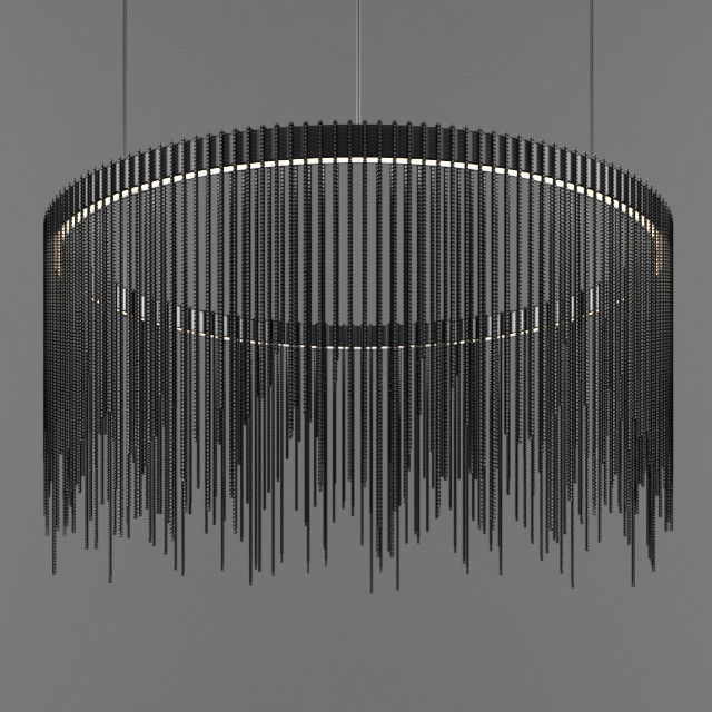 Chain String Ring Pendant 3D model_5