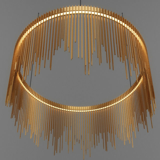 Chain String Ring Pendant 3D model_3