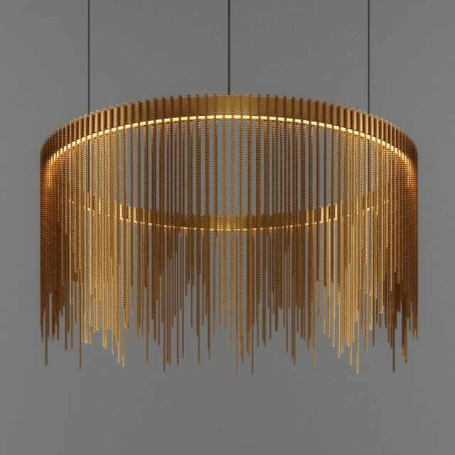 Chain String Ring Pendant 3D model_2