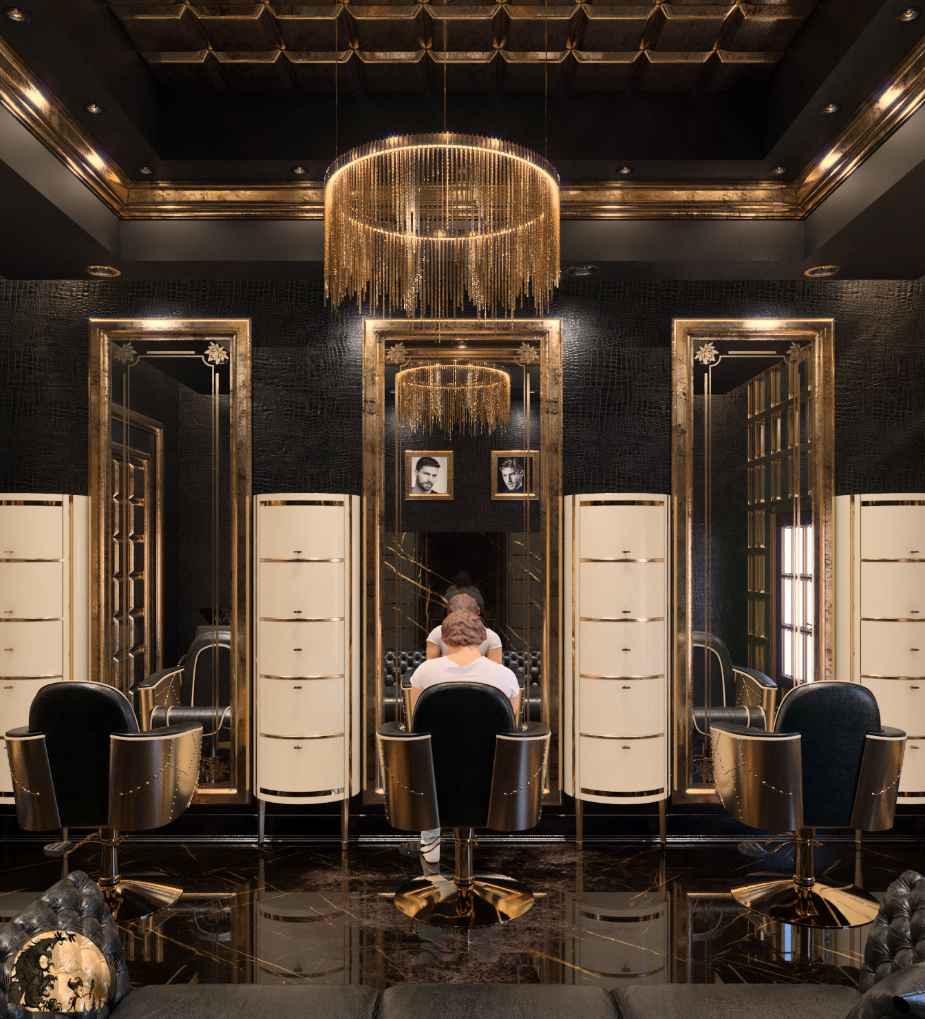 Chain String Ring Pendant 3D model_1