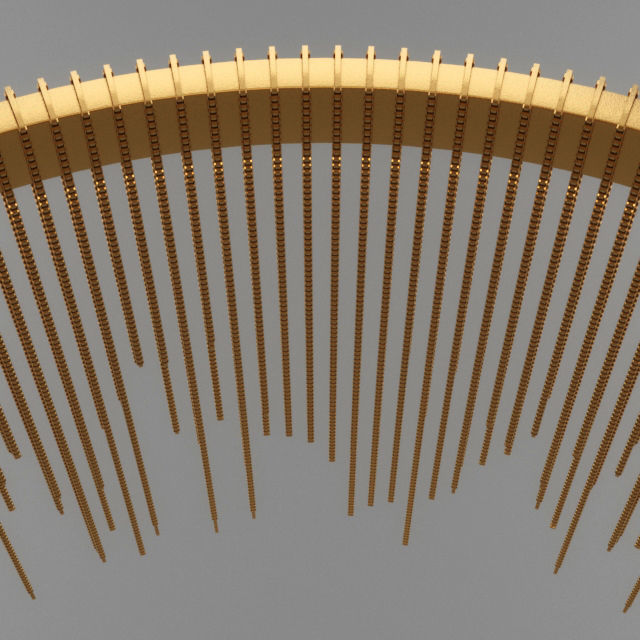 Chain String Ring Pendant 3D model_4