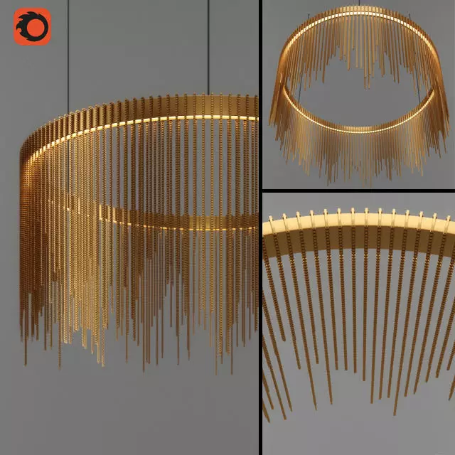 Chain String Ring Pendant 3D model_0