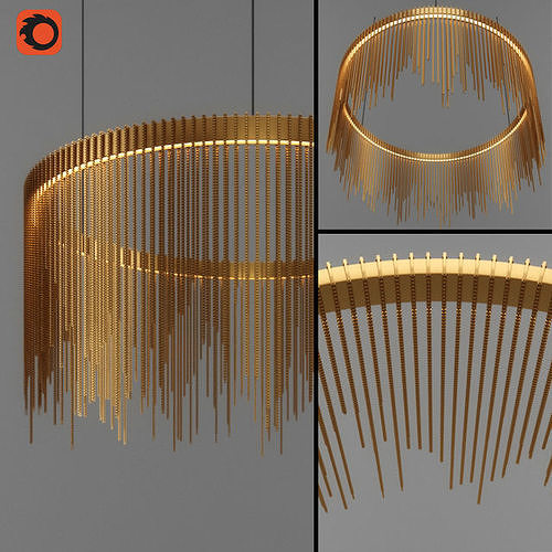 Chain String Ring Pendant 3D model