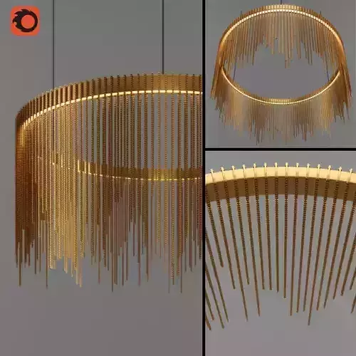 Chain String Ring Pendant 3D model