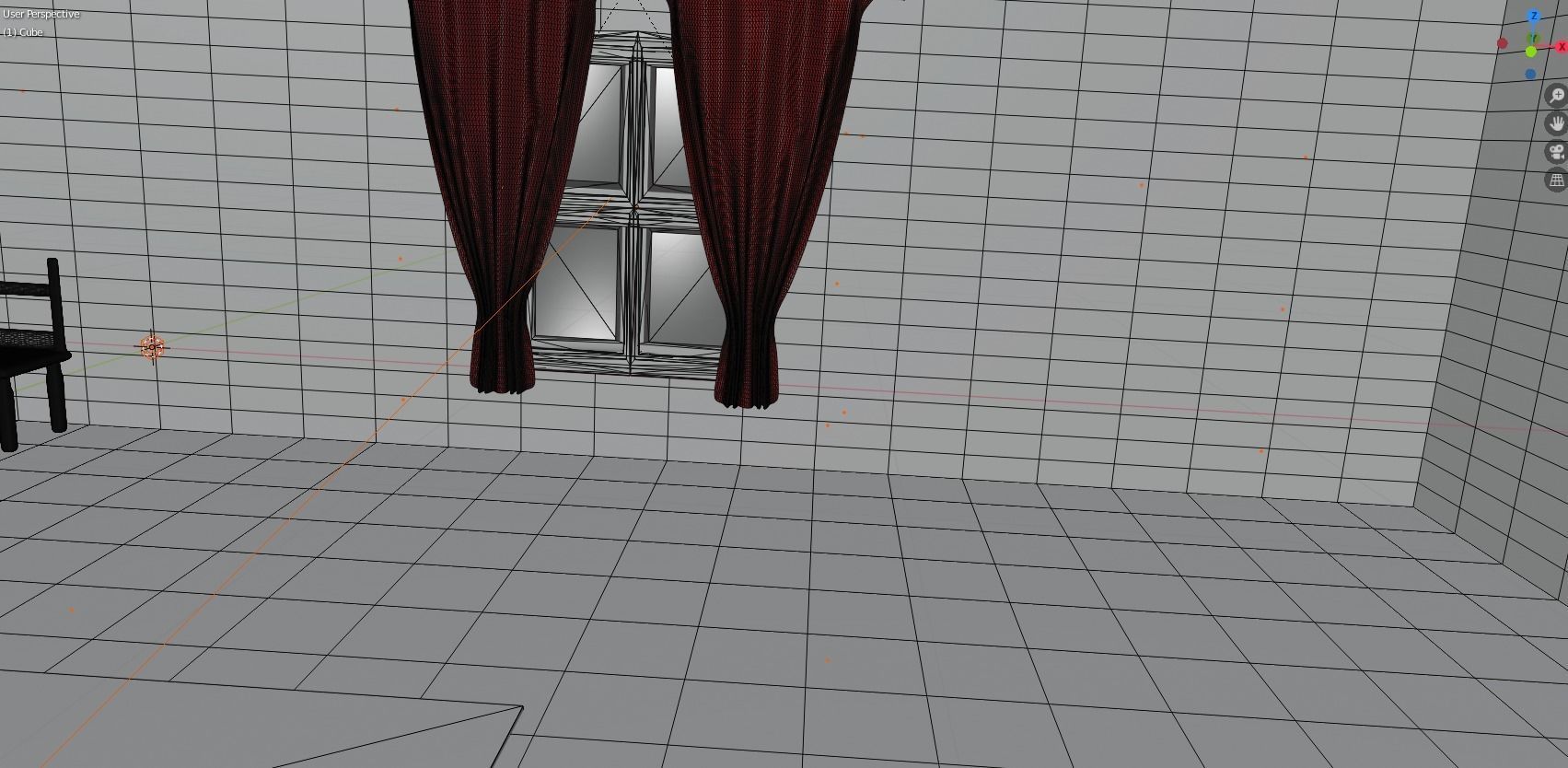 Bedroom empty room with window 3D model_19