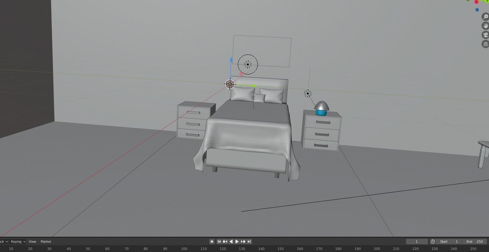 Bedroom empty room with window 3D model_15