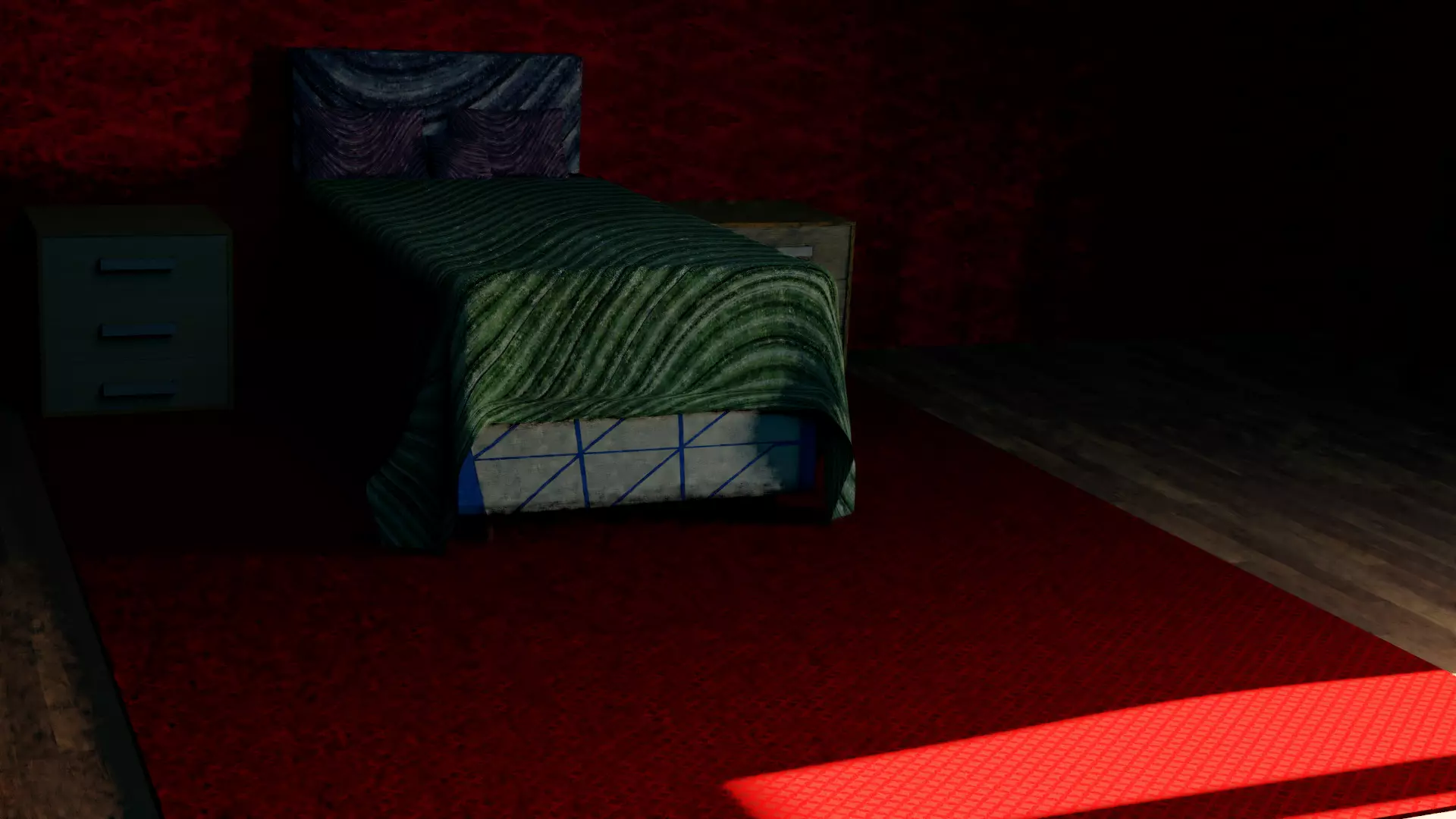 Bedroom empty room with window 3D model_0