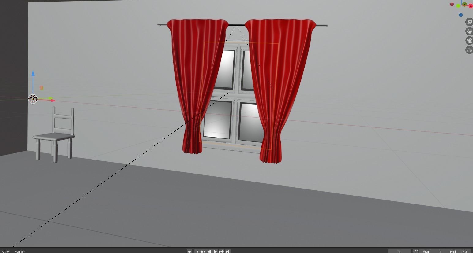 Bedroom empty room with window 3D model_16