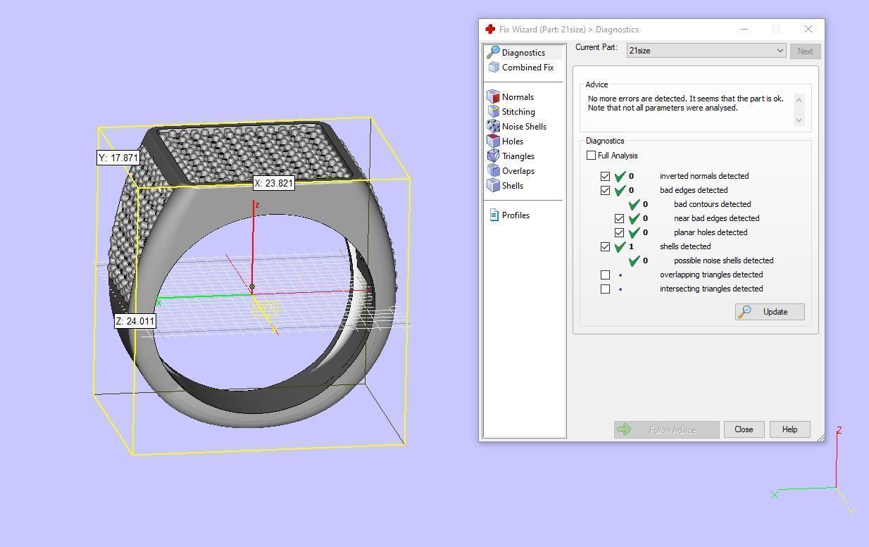 man ring with gems 3D print model_8