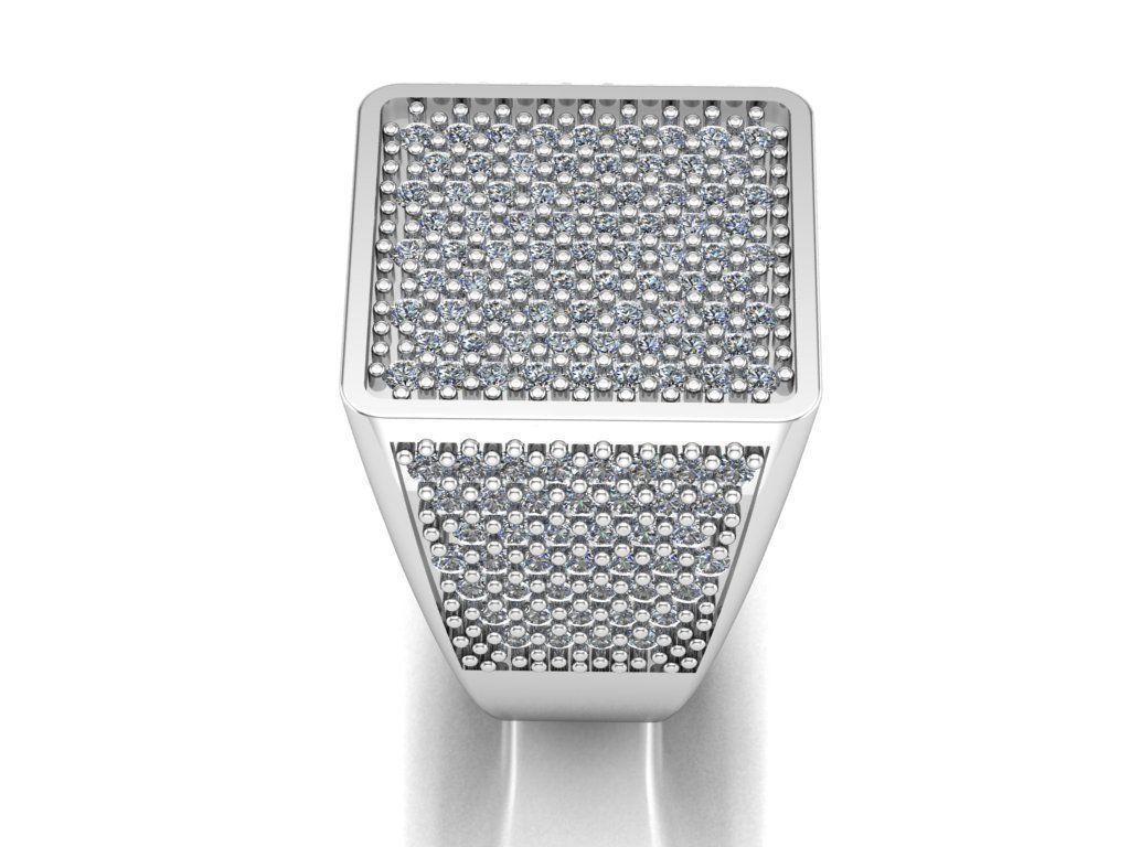 man ring with gems 3D print model_4