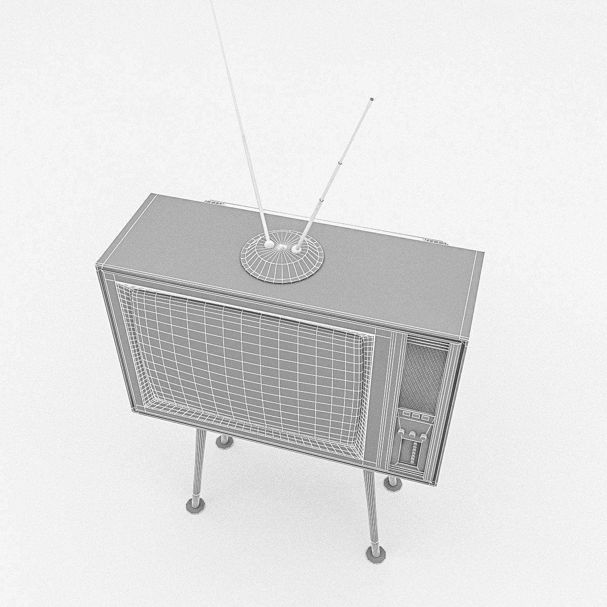3D Retro Tv Model Low-poly 3D model_7