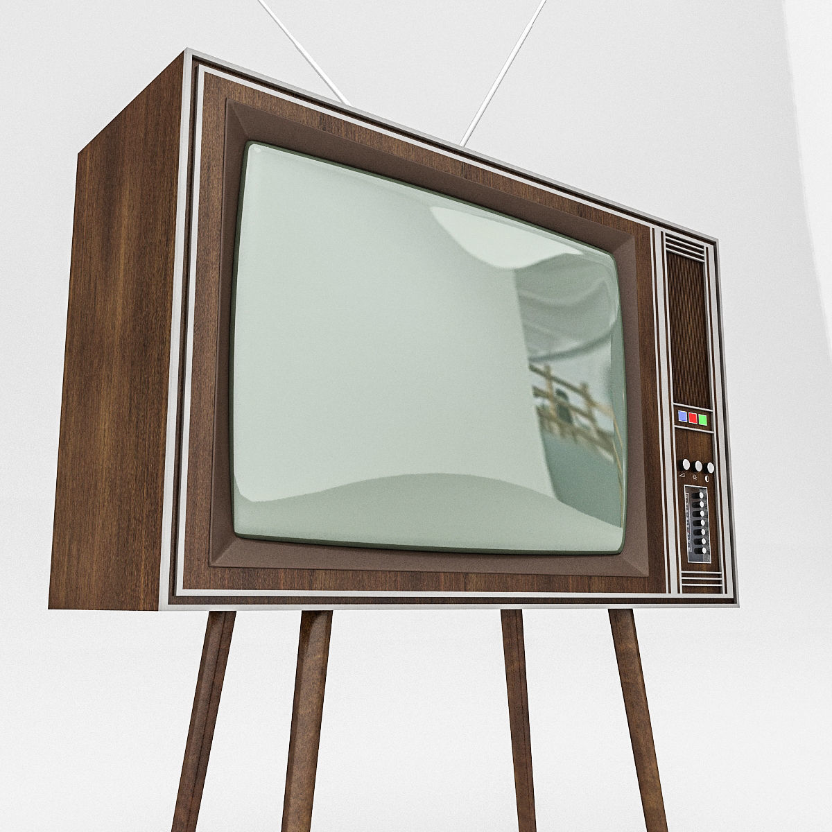 3D Retro Tv Model Low-poly 3D model_4