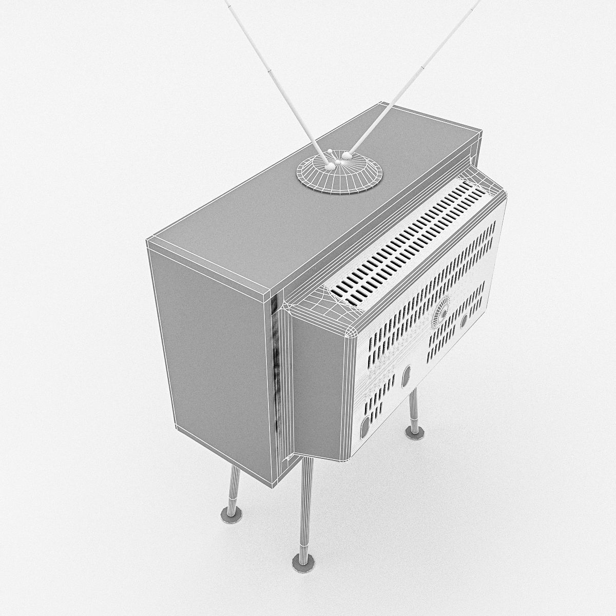 3D Retro Tv Model Low-poly 3D model_8