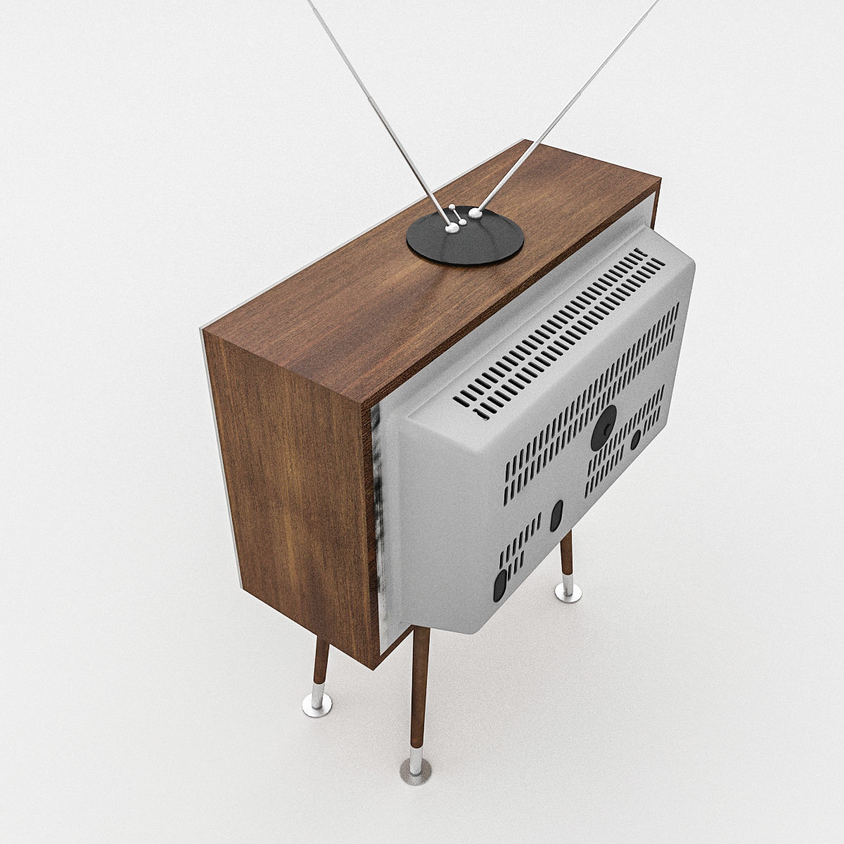 3D Retro Tv Model Low-poly 3D model_3