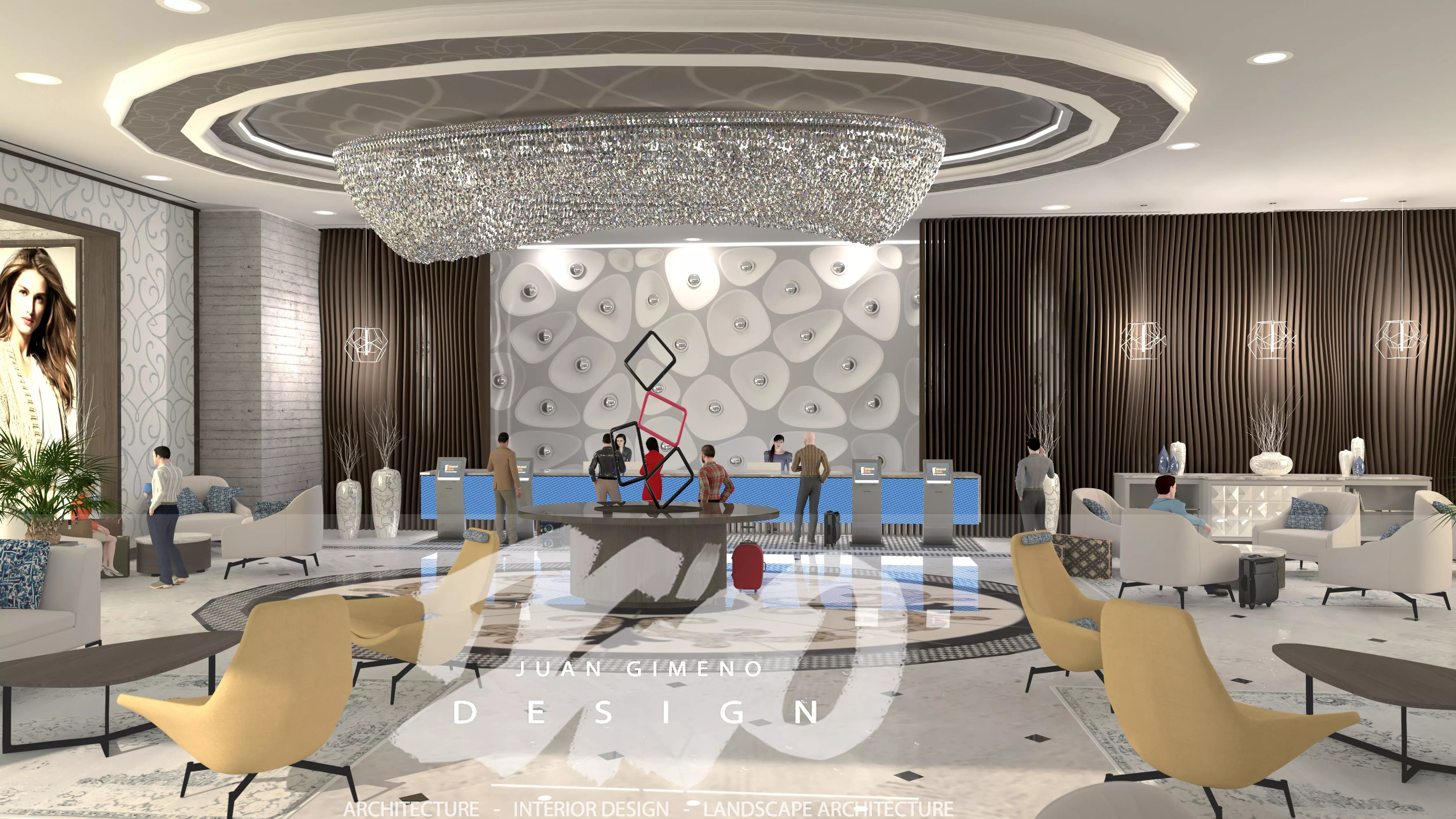 Interior Hotel Lobby - interior only 3D model_0