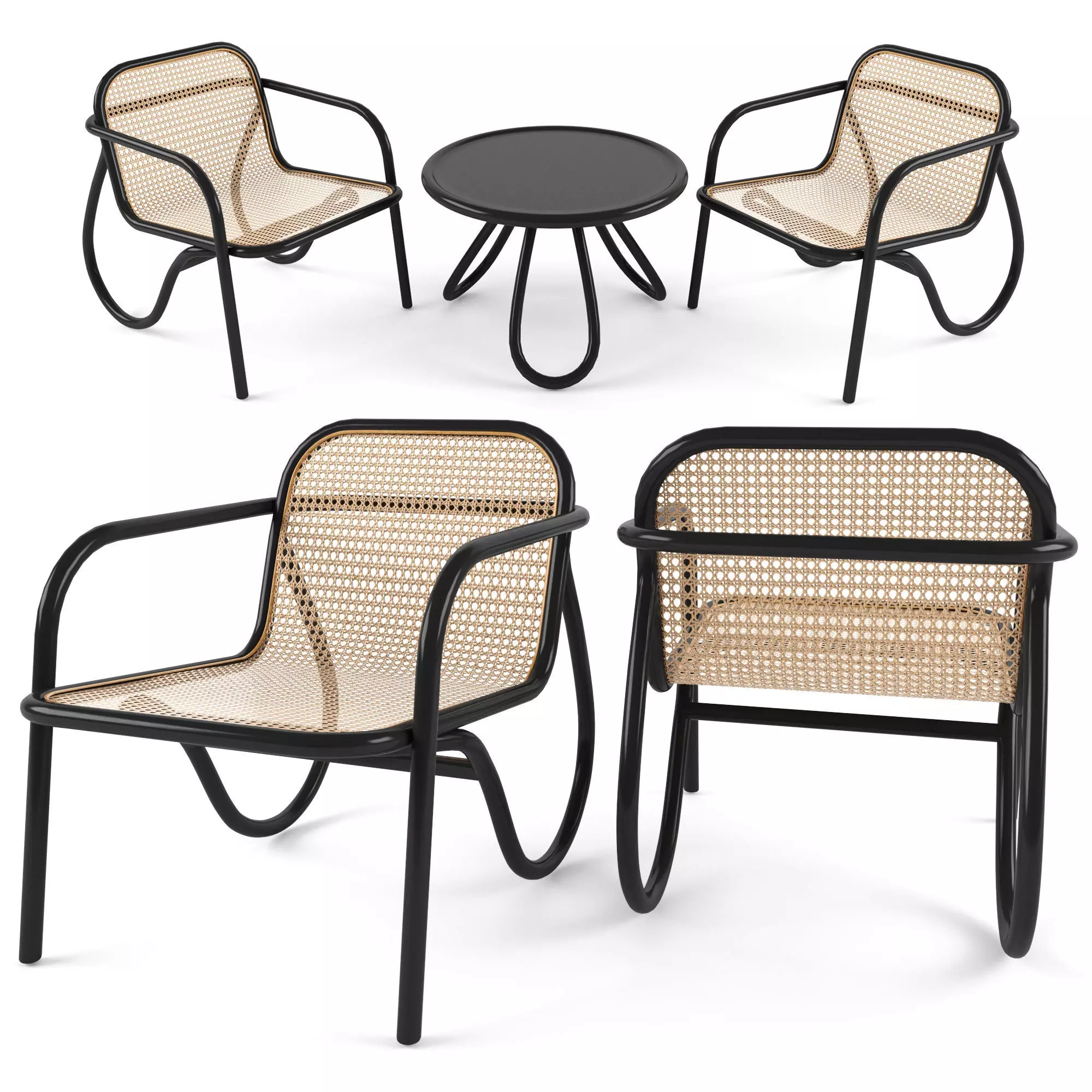 Chair N200 vs Table Wiener GTV Design 3D model_0