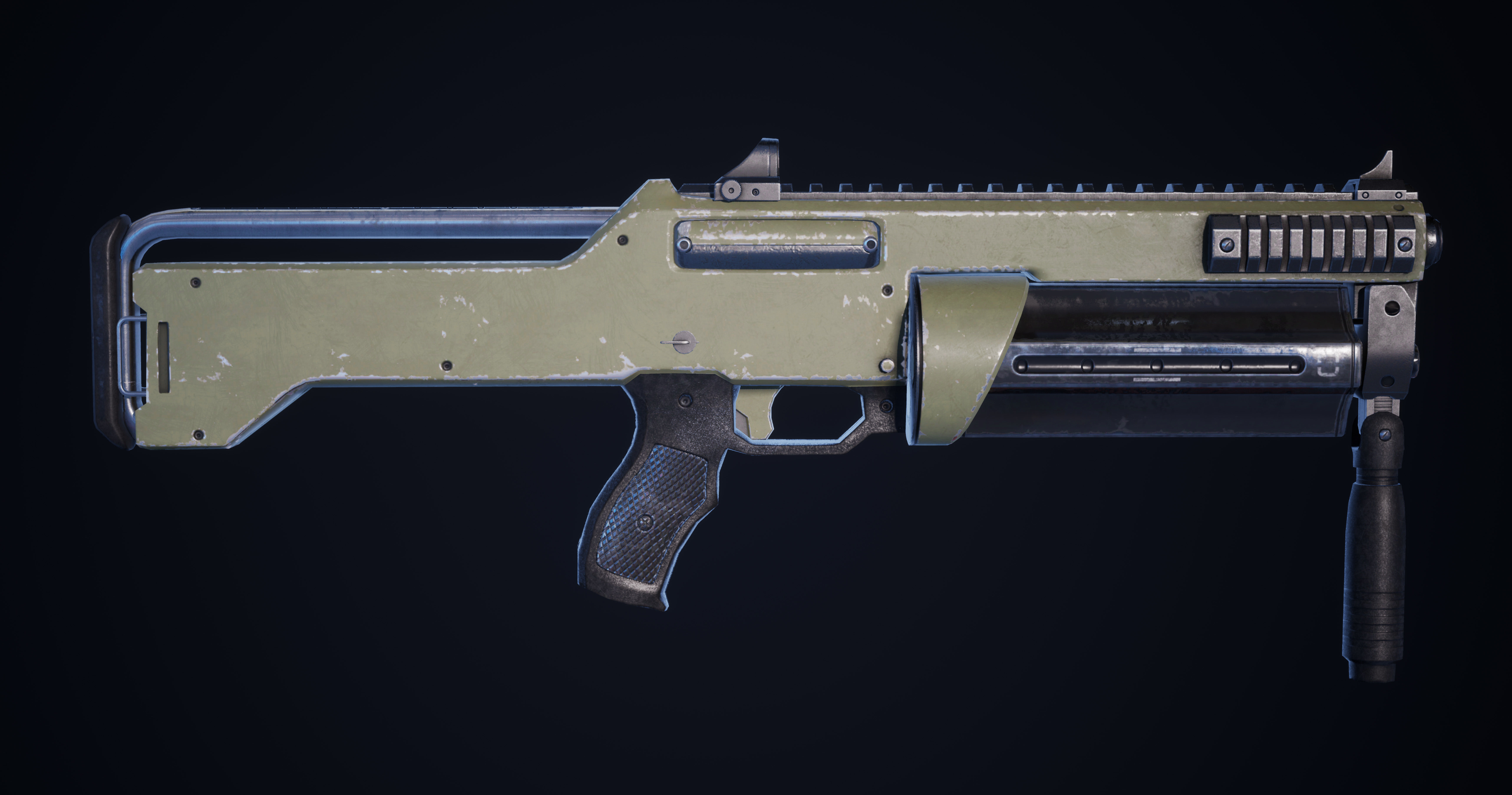 Combat Shotgun Low-poly 3D model_4