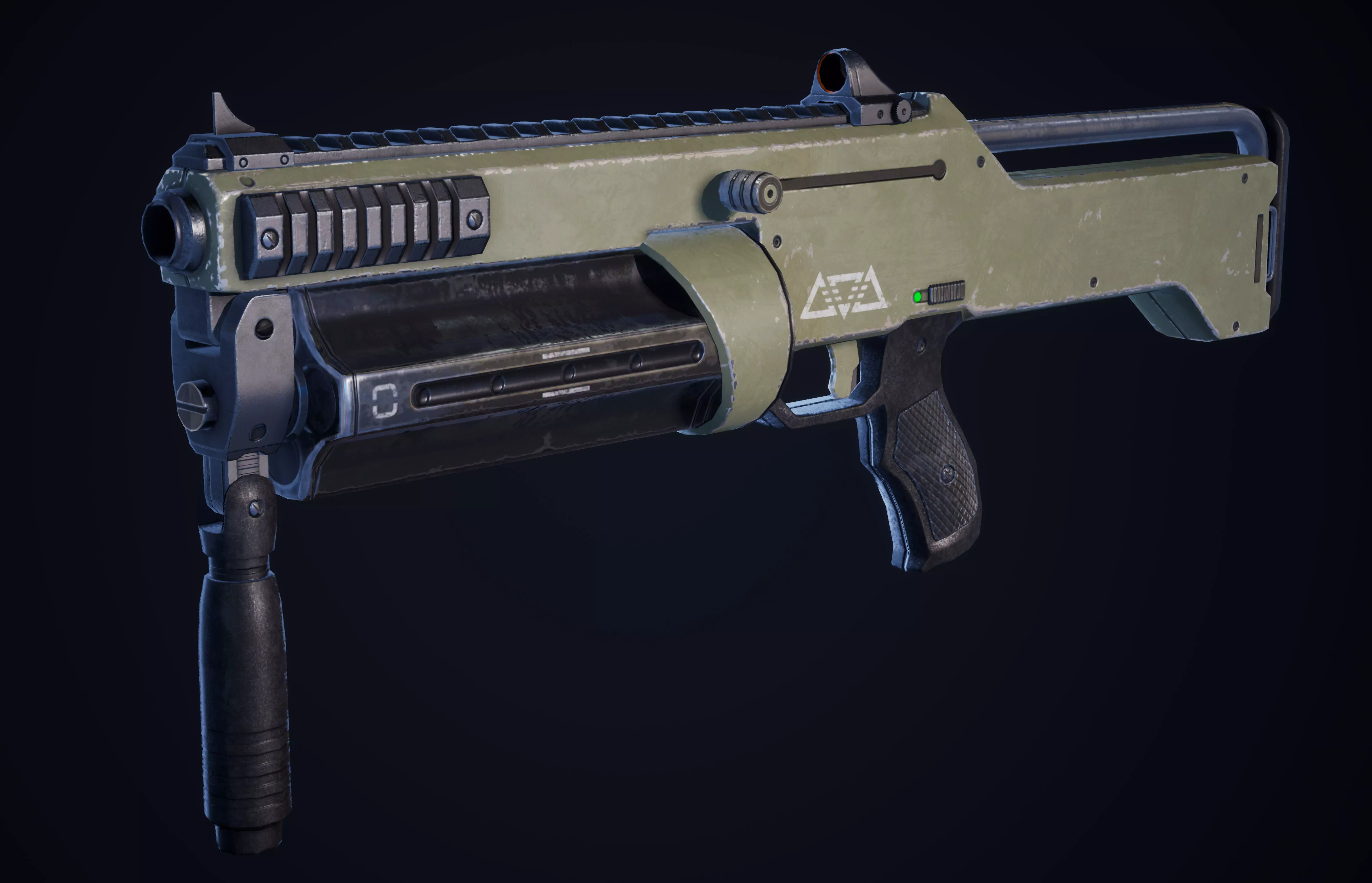 Combat Shotgun Low-poly 3D model_0