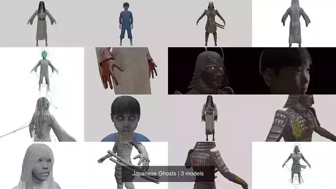 Japanese Ghosts 3D Model Collection