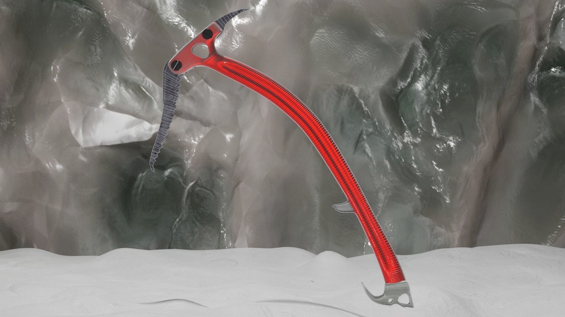 Ice Pickaxe 3D model_2