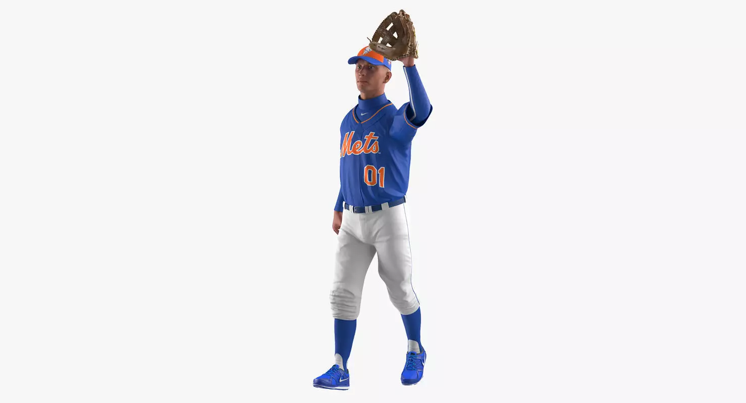 Baseball Player Rigged Mets 3D model