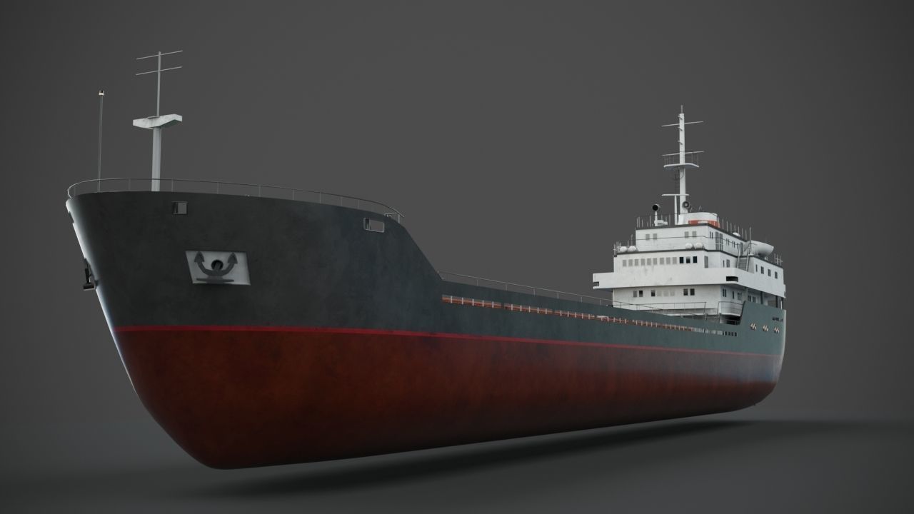 Bulk-carrier cargo ship 3D model_4