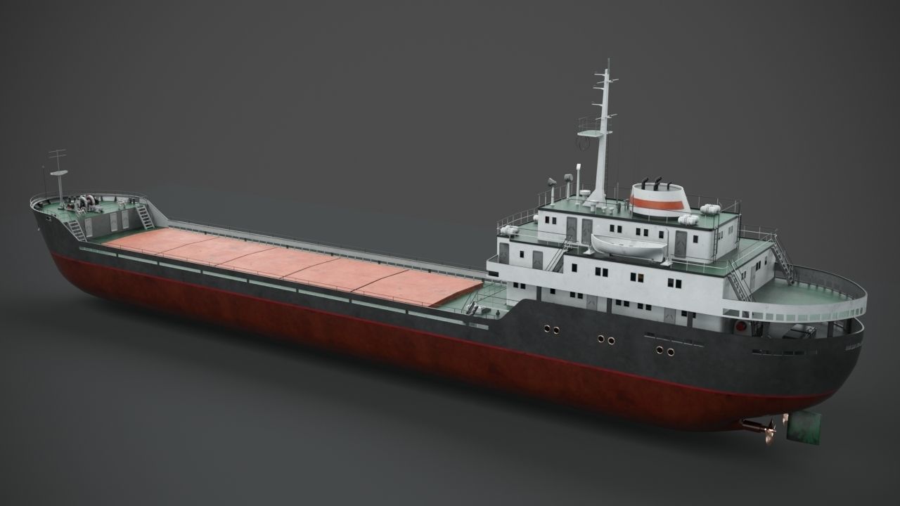 Bulk-carrier cargo ship 3D model_7