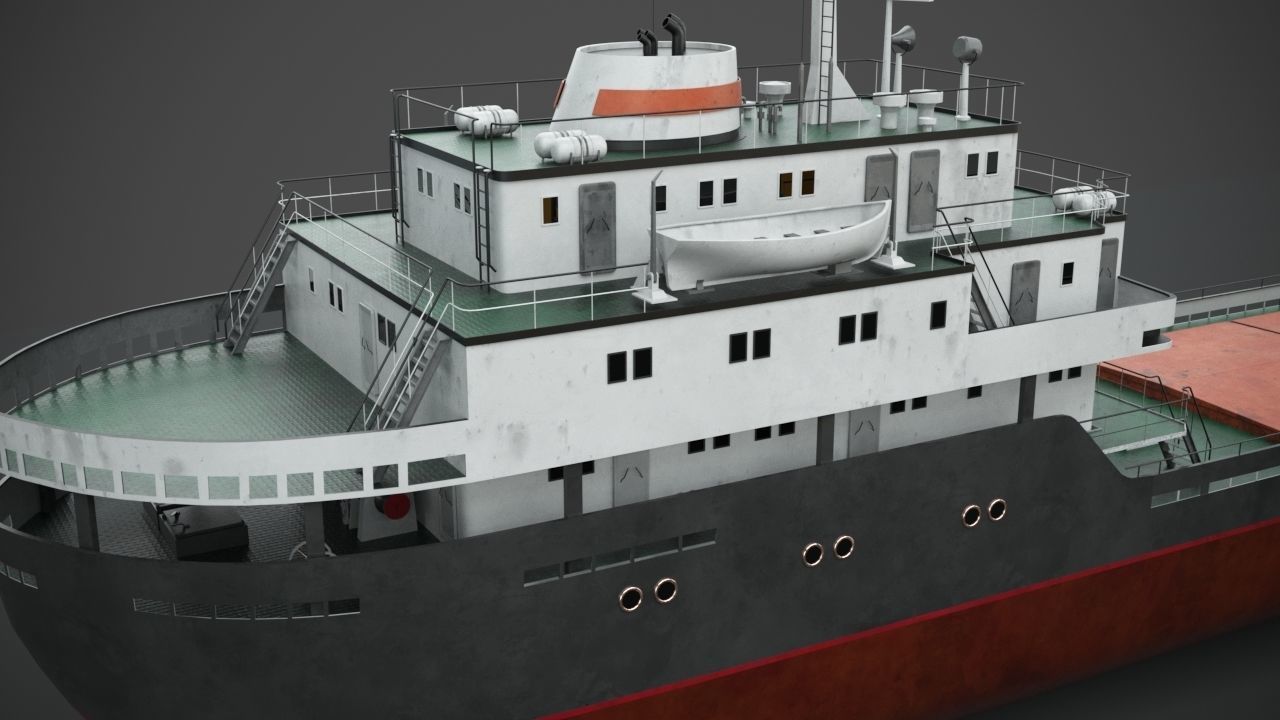 Bulk-carrier cargo ship 3D model_10