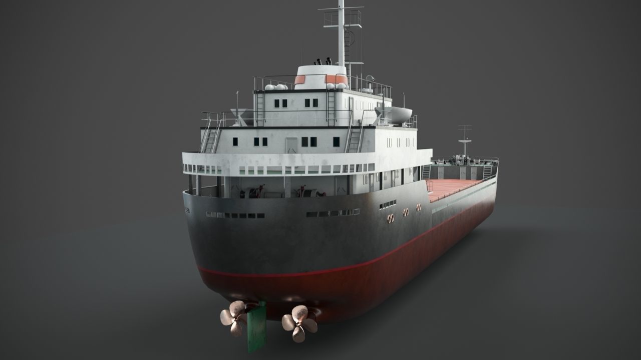 Bulk-carrier cargo ship 3D model_9