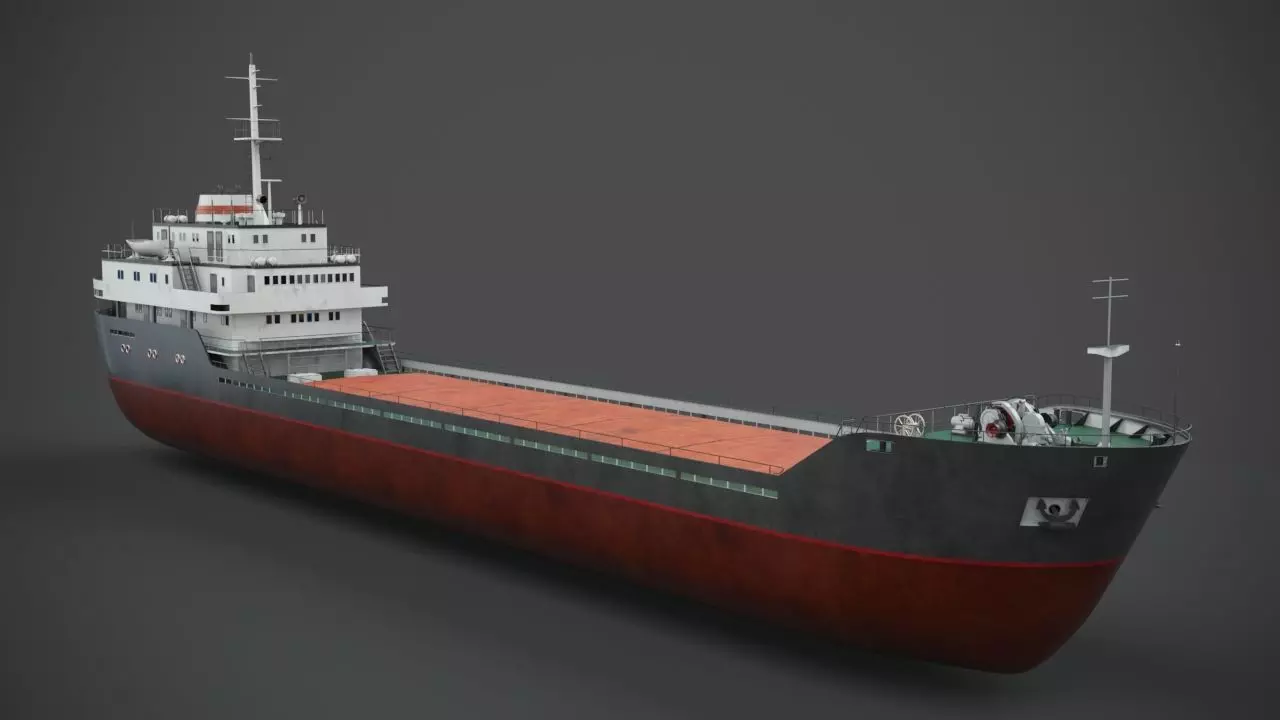 Bulk-carrier cargo ship 3D model_0