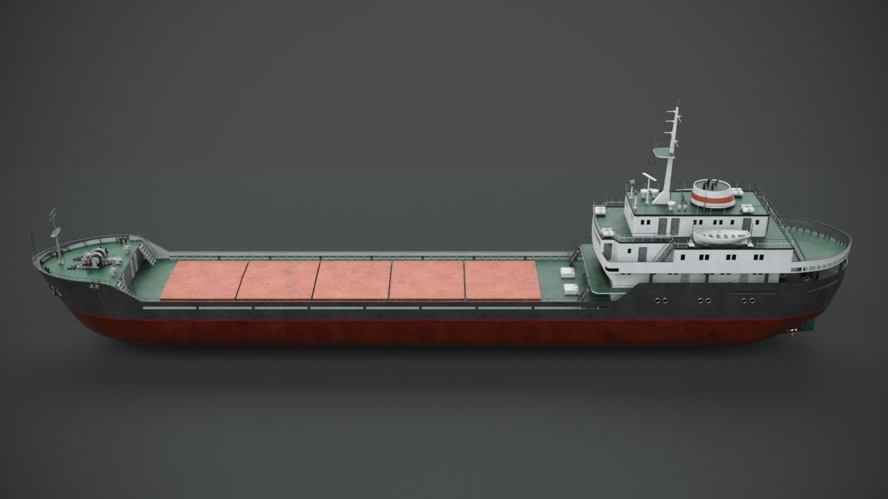 Bulk-carrier cargo ship 3D model_6