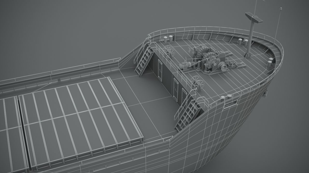 Bulk-carrier cargo ship 3D model_14