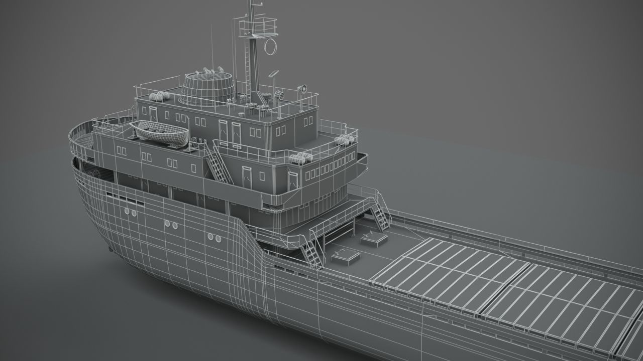 Bulk-carrier cargo ship 3D model_13