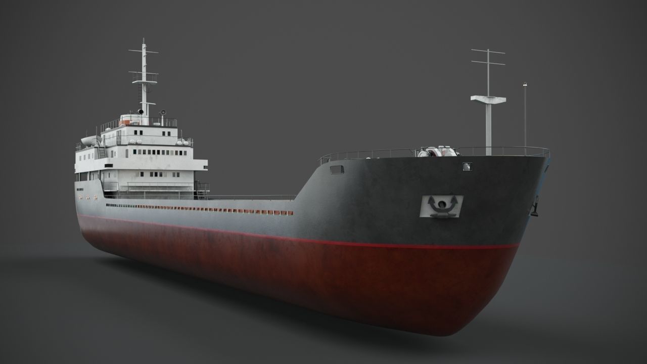 Bulk-carrier cargo ship 3D model_2
