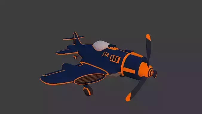 Cartoon low-poly airplane
