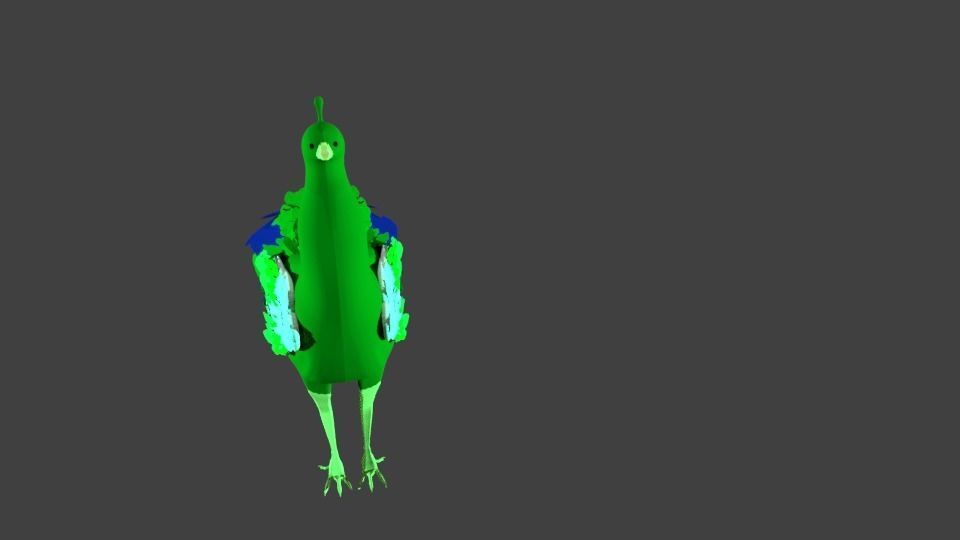lowpoly  peacock bird Low-poly 3D model_2