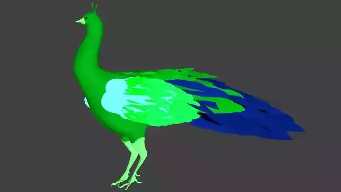 lowpoly  peacock bird Low-poly 3D model