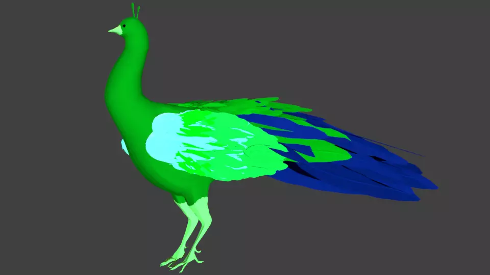 lowpoly  peacock bird Low-poly 3D model_0